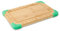 BIOZOYG tabla de cortar de bambú para niños I tabla multifuncional y de aprendizaje con dibujos y letras I tabla infantil con ranura y esquinas de silicona antideslizante en verde 29x20x1,5cm