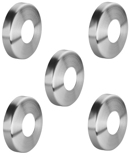 SOTOOLS 5 x Rosette für Bodenanker, Edelstahl, Ø 105 mm, Ø 100 mm | Abdeckung für Rohrhalter. Rosette Ø 105 mm für Bodenanker mit Ø 100 mm Abdeckung