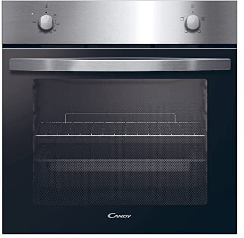 Candy Idea FIDC X100, Horno Eléctrico, 70L, 1 Bandeja y 1 Rejilla, Limpieza Aquactiva, 4 Funciones, 2 Mandos Mecánicos, Puerta Doble Cristal, Inox y Negro