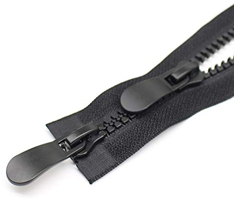 YaHoGa 112 cm #8 Reißverschluss Kunststoff 2 Wege teilbar Schwarze Reissverschluss für Mantel Jacken (RZTW 112 cm)