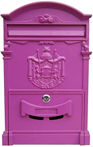 UNISTRENGH BoîTe Aux Lettres Vintage Letterbox BoîTe Mailbox avec CléS BoîTe Aux Lettres Murale pour La Maison, Le Bureau Et Le Jardin (Violet)