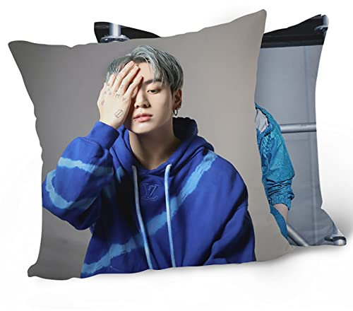 BTS Merchandise BTS Jungkook Jimin V Suga Jin JHope Charakter Poster Doppelseitiger Druck Schlafzimmer Couch Sofa Quadratisch Pillo 45 cm x 45 cm