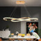 Qiaomao Suspension Luminaire LED Table à Manger, 57W Suspension or Dimmable avec Télécommande, Lustre Design Moderne Double 8, Réglable en Hauteur, Lampe à Suspension pour Salon, Bureau, Îlot Cuisine