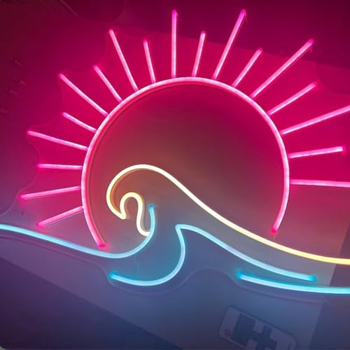 Insegna al Neon con Controller Dimmerabile, Insegne al Neon a LED con onde del mare a LED per Camera da letto Man Cave, Decorazione da parete per sala giochi per Feste, Bar per Matrimoni,41x28.7CM