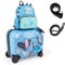 COSTWAY 2tlg Kinderkoffer + Rucksack, 12+18 Kindertrolley mit Rollen & wasserdichter Hartschale, Kindergepäck mit Tragegurt, Seil & Fußstützen, Rollkoffer für Jungen Mädchen (Dinosaurier)
