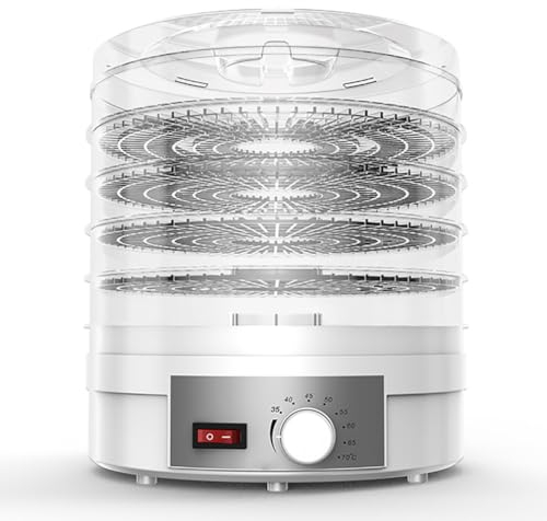 TT-YEC Electric Food Dehydrator, 5-Layer 26CM Tray, 350W Fruit and Vegetable Dehydrator, 35-70° Temperature Adjustment, Professional Food Dehydrator, Household Meat, Mushroom Dehydrator