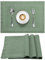JEMIDI 4er Set Tischset mit Hohlsaum - 4 Tischsets aus Baumwolle - 4X Platzdeckchen Platzset aus Leinenoptik Stoff - Tisch Sets Platzsets Placemats - Grün