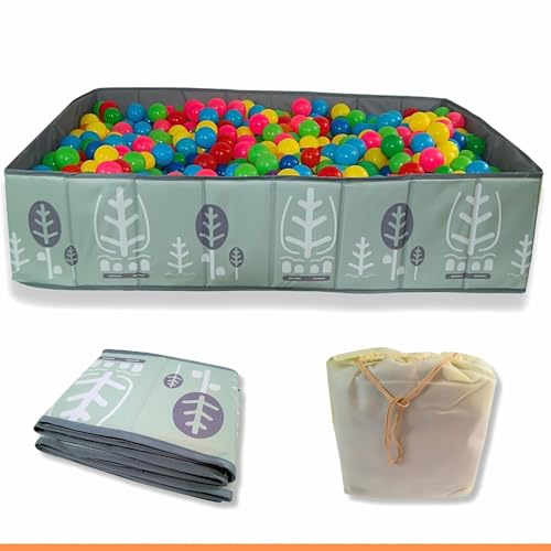 RUGUIES- Piscine à balles pour Enfants et bebés- Piscine à Boules rectangulaire Pliable pour garçons- Aire de Jeu Portable- pour l'intérieur et l'extérieur- XXL 120x90x30cm (balles Non incluses)