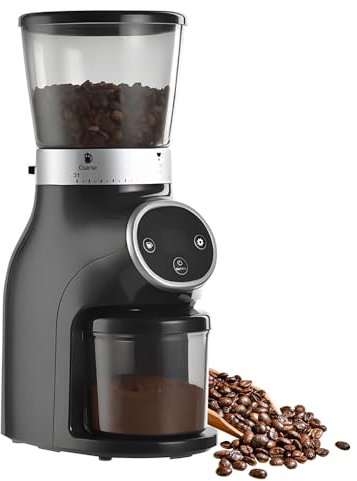 Kavolet Elektrische Kaffeemühle, verstellbare Mahlwerk mit 31 präzisen Mahlgradeinstellungen für 1–10 Tassen, LCD-Display, Coffee Grinder für Espresso/Tropfkaffee und French-Press-Kaffee