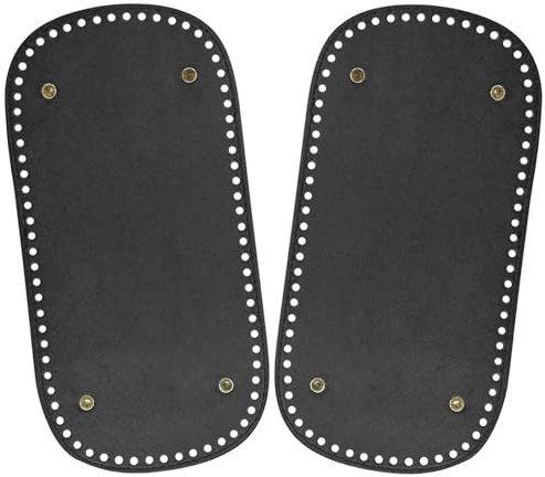 2 Stück Taschenboden zum Häkeln, PU Leder Tasche Häkeln Zubehör für Stricktaschen, Handtaschen, Herstellung von Umhängetaschen, DIY Zubehör(Schwarz)