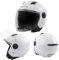 Motorradhelm Motorrad Roller Jet Langes Visier Helm ECE 22 Weiss XXL