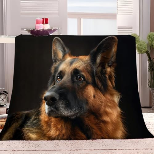 XCQHZYQ Kuscheldecke Flauschig Tiere Deutscher Schäferhund Schwarz 200x200 cm Decke Fleecedecke Dicke Warme Winter Weich Sofadecke Wohndecke, Decke Couch Blanket, Sofa überwurfdecke