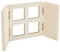 VBS Miniatur Fenster Lykke - Holzfenster, Fensteraussicht für Bastelprojekte - handgefertigt, dekorativ - Maße: 10 x 10 cm, 7 x 12 cm, 8 x 8 cm - Fensterdekoration, Puppenhauszubehör