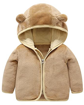 Cappotto Invernale in Pile con Cappuccio Antivento per Bambine e Bambini Giubbotti Invernali Neonato
