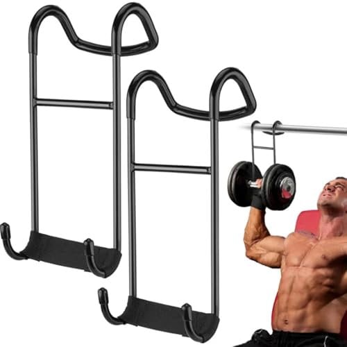 Dumbbell Spotter Hooks for Bench Press: Dumbbells Rack Attachments Hold Up 225LB, Powers Rack Attachments Dumbbells Rack for Chest Workout Connect to Barbell, 2-Pack
