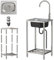 Fregadero Exterior Jardin Fregadero Acero Inoxidable Portatil Fregadero Independiente Con Grifo, Fregadero Industrial, Para Cocina, Restaurante, Bar, Jardín, Camper (33 * 38 * 82CM)