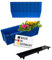 BURI 6 Euro-Paletten Blumenkästen-Einsätze inkl. Bewässerungsmatte | 37,3cm Blau | Pflanzkasten für Europalette Palette | Balkonkasten | Blumentopf | aus stabilen Kunststoff | Made in Germany