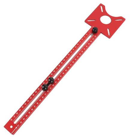 Oberfräsen Führungsschiene Halterung, 4 in 1 Multifunktionale Fräszirkel, Einstellbare Aluminium Fräsnutenhalterung, Frässchablone für Holzbearbeitung