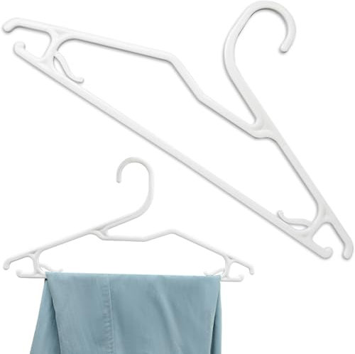 HGYZE Perchas de ropa para armario de 16.5 pulgadas, paquete de 20 perchas duraderas de cuello corto con apertura en forma de Z, colgador de camisa de plástico para armario de adultos, gancho
