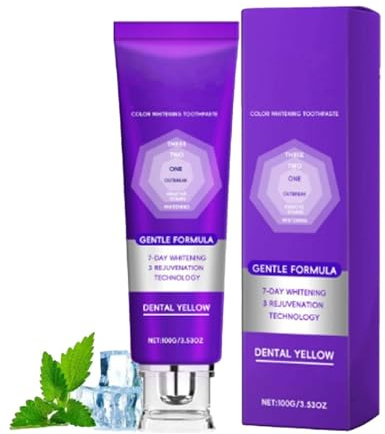 Lysozym Zahncreme zur Zahnaufhellung,Lysozyme Whitening Zahnpasta,Lysozyme Whitening Toothpaste, Farbkorrigierende Lila Zahnpasta für Gelbe Zähne,Fleckenentfernung,Frischer Atem, Zahnschmelzpflege (1)