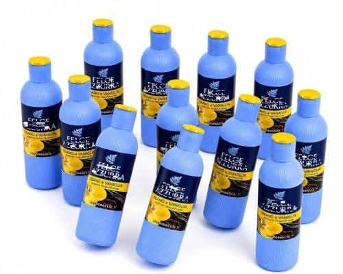 Bagnodoccia Ebano e Vaniglia, Docciaschiuma Profumato con Essenza Riequilibrante, Detergente Delicato per Corpo, Fragranza Calda e Avvolgente, Uso Quotidiano - 12 Unita da 650ml