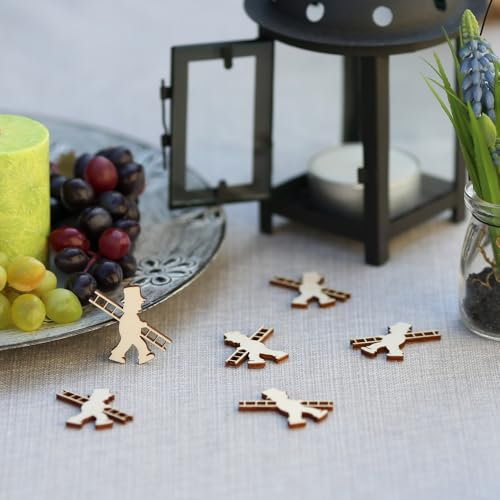 Bütic GmbH Sperrholz Glücks-Streudeko, Wurfdeko, Tischdeko-Sets - Motiv- und Mengenauswahl, Pack mit:100 Stück, StreuDeko:Schornsteinfeger 3cm