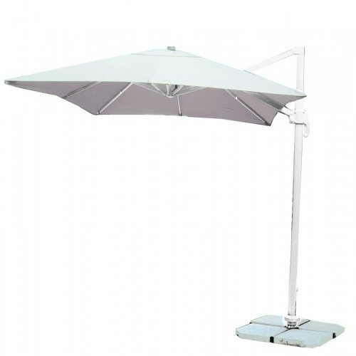 Ombrellone 3x4 in alluminio braccio laterale colore bianco