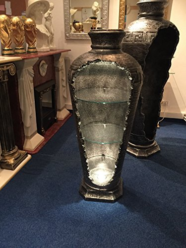 Vitrine Medusa Amphore Vase mit Licht Regal Glasregal Bodenvase 6973 k76 SIL