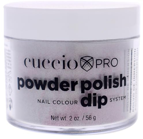 Cuccio - Pro Powder Polish Nail Colour Dip System - Silver With Baby Pink Glitter - for Women - Nail Powder - 2 oz