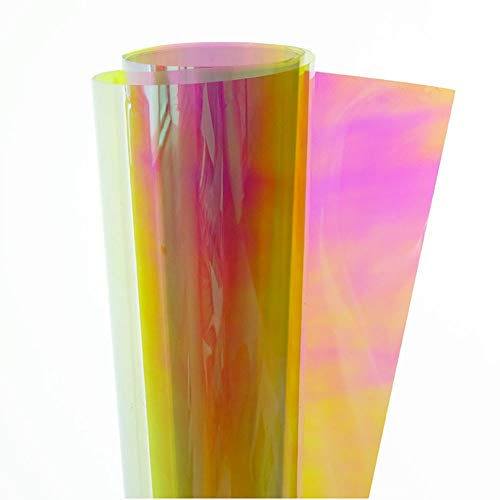HOHOFILM Fensterfolie, dekorativ, 137 x 51 cm, Regenbogen-Effekt, schillernd, Glas-Aufkleber, Chamelon-Farbe, selbstklebend