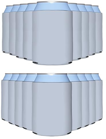 PartyPrints 25 Pack Frost Blank Can Cooler Sleeves, Customizable Bulk Insulated Foam for Beer, Collapsible Plain Drink Holder, Cold Soda Insulator, 12oz Regular, 16oz Tall Cans