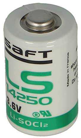 BAT 3V6 1/2AA | LS14250 3.6V LI-SOCL2 | GENERIC LITHIUM BATTERY, 1/2 AA, 1200MA, 1200MA, FOR EASYLOG DATA LOGGERS