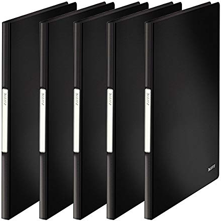 Leitz Solides Sichtbuch, PP, A4, 40 Hüllen, 5er Pack, Schwarz