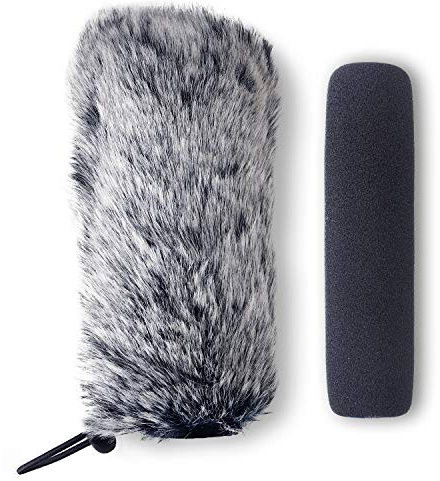Rode VideoMic Go Furry Windscreen and Foam Cover - Rode GO Mic Camera Microphone, Indoor Outdoor Microphone Wind Muff by YOUSHARES (2 PACK)