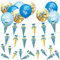Oblique Unique® Schuleinführung Schulanfang Einschulung Deko Set für Jungs - Zuckertüten Girlande + Konfetti Luftballon Set + Zuckertüten Konfetti