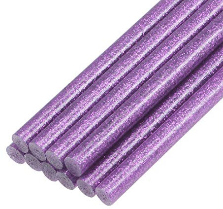 sourcing map Mini Hot Glue Sticks for Glue Gun 0.27-inch x 4-inch Light Purple Glitter 10pcs