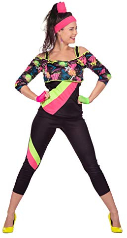 Wilbers&Wilbers Damen Kostüm 80er Jahre Vintage Aerobic Karneval Fasching Gr. 44