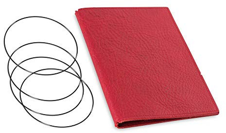 A5, revolutionäres, nachhaltiges X17-Konzept für Notizbuch, Personal Organizer und Terminplaner/Hülle für 3 Hefte! Belgisches Leder rot, Made in Germany,17 Jahre Garantie*
