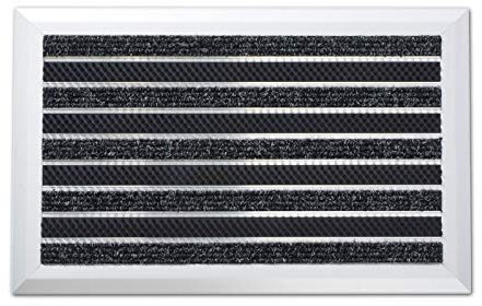 Floordirekt Alu-Türmatte | Optimum Mat | Textilfaser-Rips & Bürsten | Schmutzfangmatte für Innen- und Außenbereich | Witterungs- und UV-beständig (39 x 60 cm | mit Bürsten)