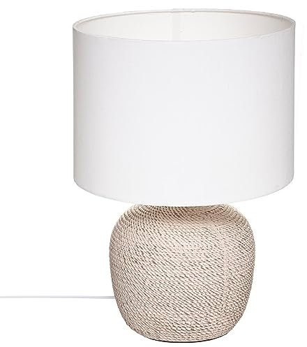 Atmosphera - Lampe Davia - beige et blanc - céramique H40 cm