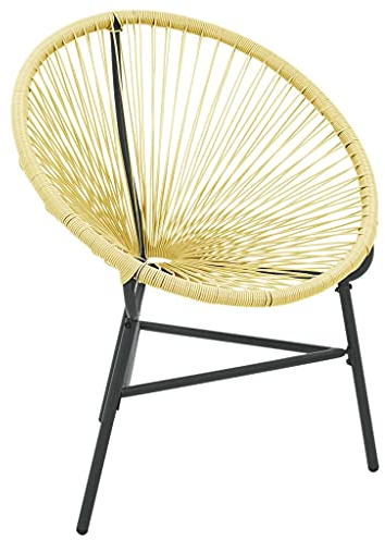 vidaXL Garten Acapulco Stuhl Gartensessel Rattansessel Mexikanischer Stuhl Sessel Gartenstuhl Rattanstuhl Relaxsessel Poly Rattan Beige
