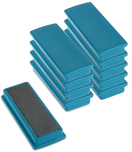 10x Pinnwandmagnete/Büromagnete (magnets4you) | Türkis | 55 x 22,5 x 8,5 mm | hält 1,5 kg | Ferrit | für Whiteboard, Kühlschrank, Büro, Schule, Tafel