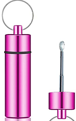 iSnuff Premium Travel Container with Spoon | Metal Vial with Telescopic Spoon - Deluxe Dispenser (Pink)