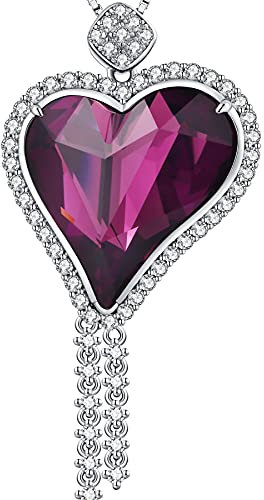 Collana Cuore Oro Bianco Collana Cuore Donna Viola Ciondolo Cuore Gioielli Da Donna Argento