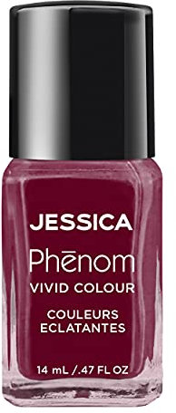 JESSICA | Phenom Vivid Colour Nail Polish | Long-lasting Gel-like Nail Polish without UV Lights coming in vivid & pigmented colours | Maroon Mural | 14 ml