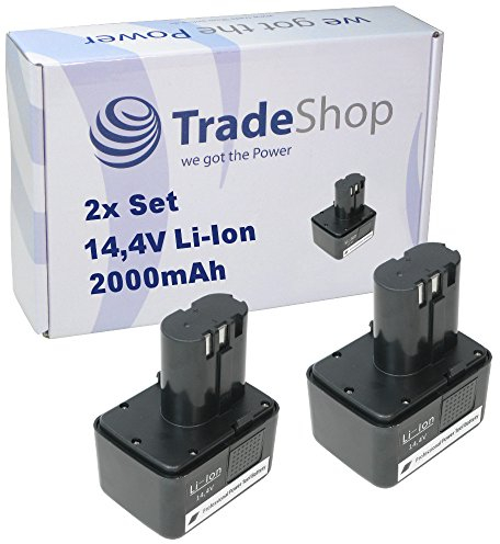 2x Trade-Shop Li-Ion Akku 14,4V/2000mAh 28,8Wh ersetzt Gesipa 7251045 7251049 für FIREBIRD 070091526 G14 FireBird Gold Edition POWERBIRD 7240160