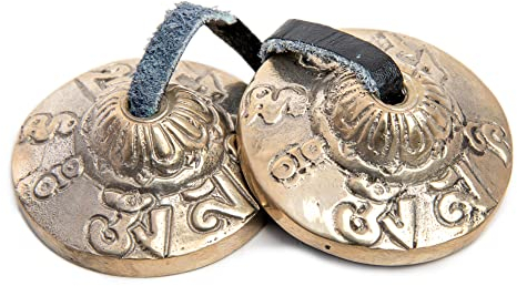 Tingsha Becken Glocken – einfach zu spielen – Meditation Achtsamkeit Bronze-Glocke für Chakra Heilung Klang Bad spirituelle Geschenke handgefertigt tibetisch von Himalayan Bazaar