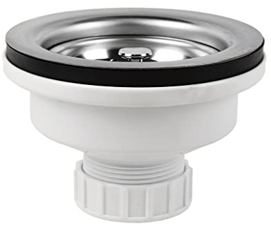 Cofan Válvula para fregadero | Fabricada en Polipropileno | Medidas: 1 1/2 x 115 | Con Cesta de Rejilla de Acero Inox. | Alta Capacidad de Desagüe | Fabricada en Polipropileno