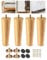 Eidoct Solid Wood Furniture Legs - Cabinet, Table, Chair & Dresser Replacement Legs with Rubber Protection Pad & Pre-Drilled M8 Bolts (6 / 15cm)