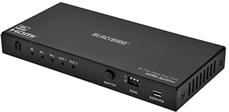 Monoprice Blackbird 8K Divisor/Interruptor de Doble función (Divisor 1x2 o Interruptor 2x1), 8K @60, 4K @120, 40Gbps, HDR, HDMI 2.1, HDCP 2.3, EDID